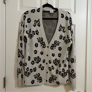 CAbi Kiki Buttoned down Cardigan in Leopard Animal Print-Style#5277 Size XL
